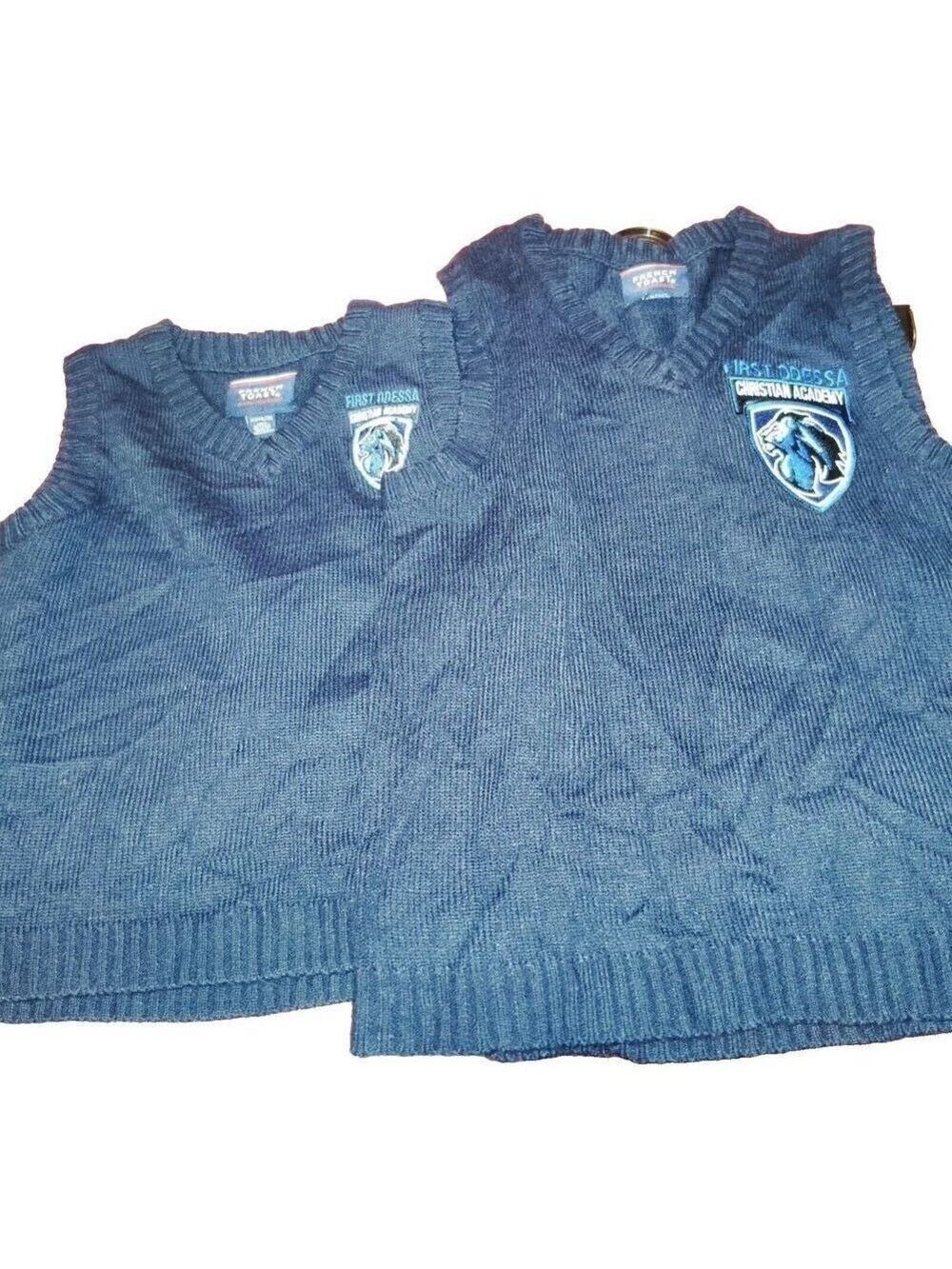 French Toast Sweater First Odessa Academy Lot Vest Unisex 4, 8 Blue